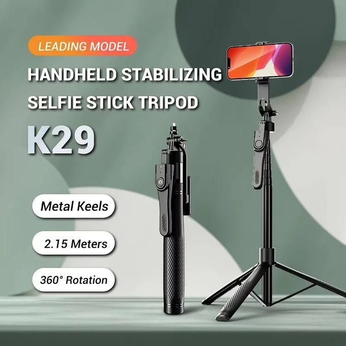 K29 Multi Functional Ultra-long Tripod Selfie Stick - 7Feet Long