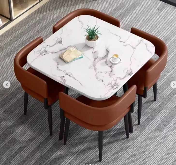 Luxury Ceramic Marble Dining Table Set