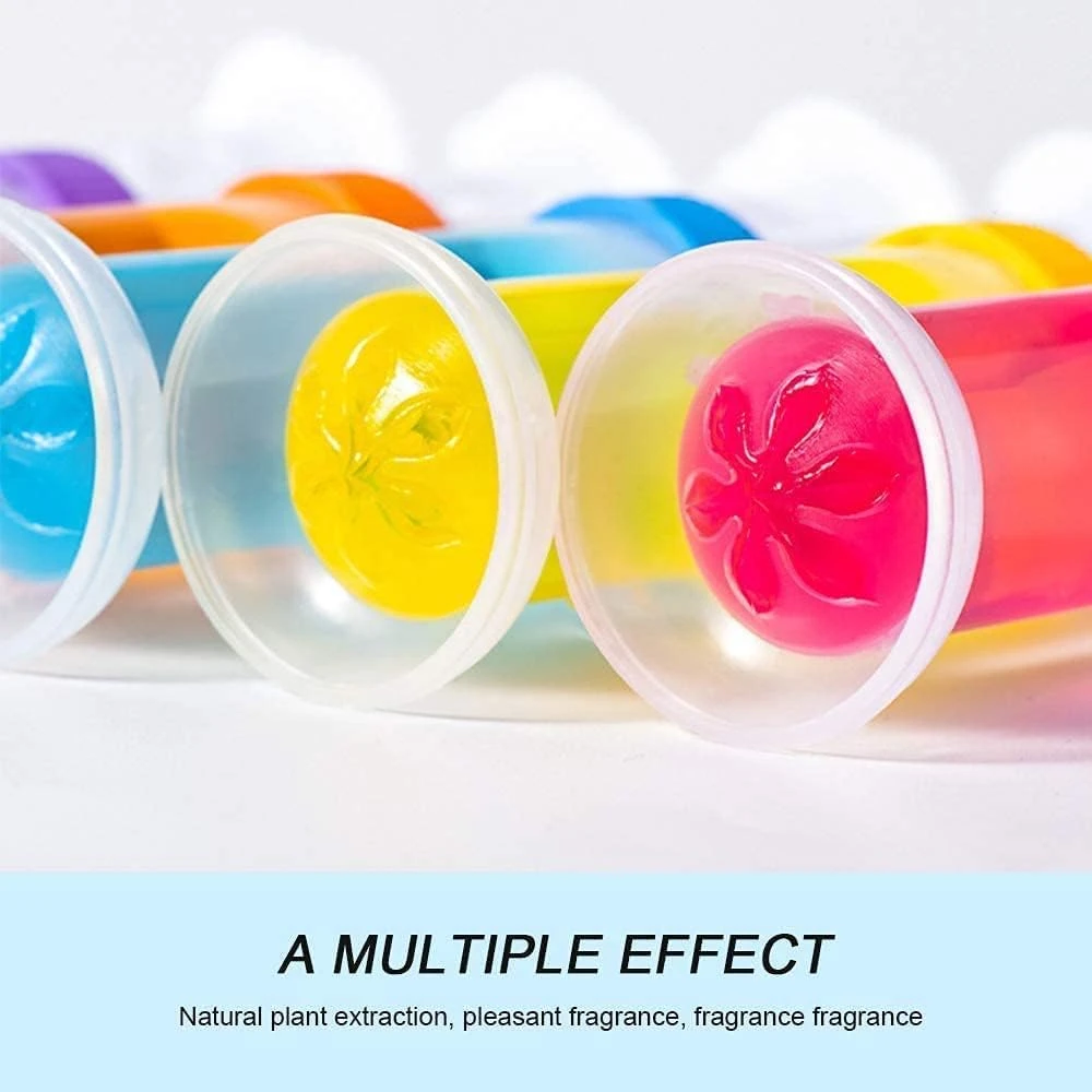 Toilet Gel Stamp, 6 Pcs/66 Count Fresh Flower Stamp Toilet Gels Long-lasting Fragrance Bathroom Deodorizing Clean, Includes Dispenser and Gel