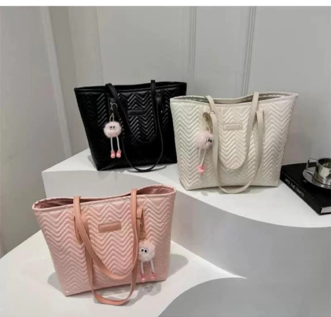 Women's Fashion Tote Bag with Striped Pattern