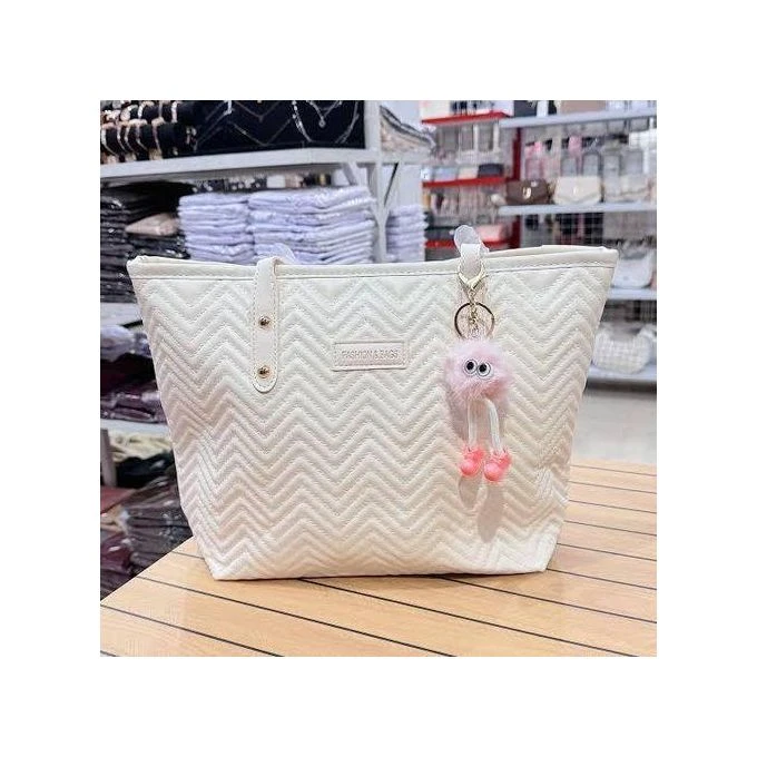 Women's Fashion Tote Bag with Striped Pattern