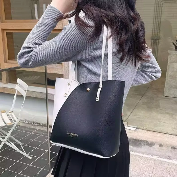 Women Pu Leather Ladies Purses and Shopping Bag