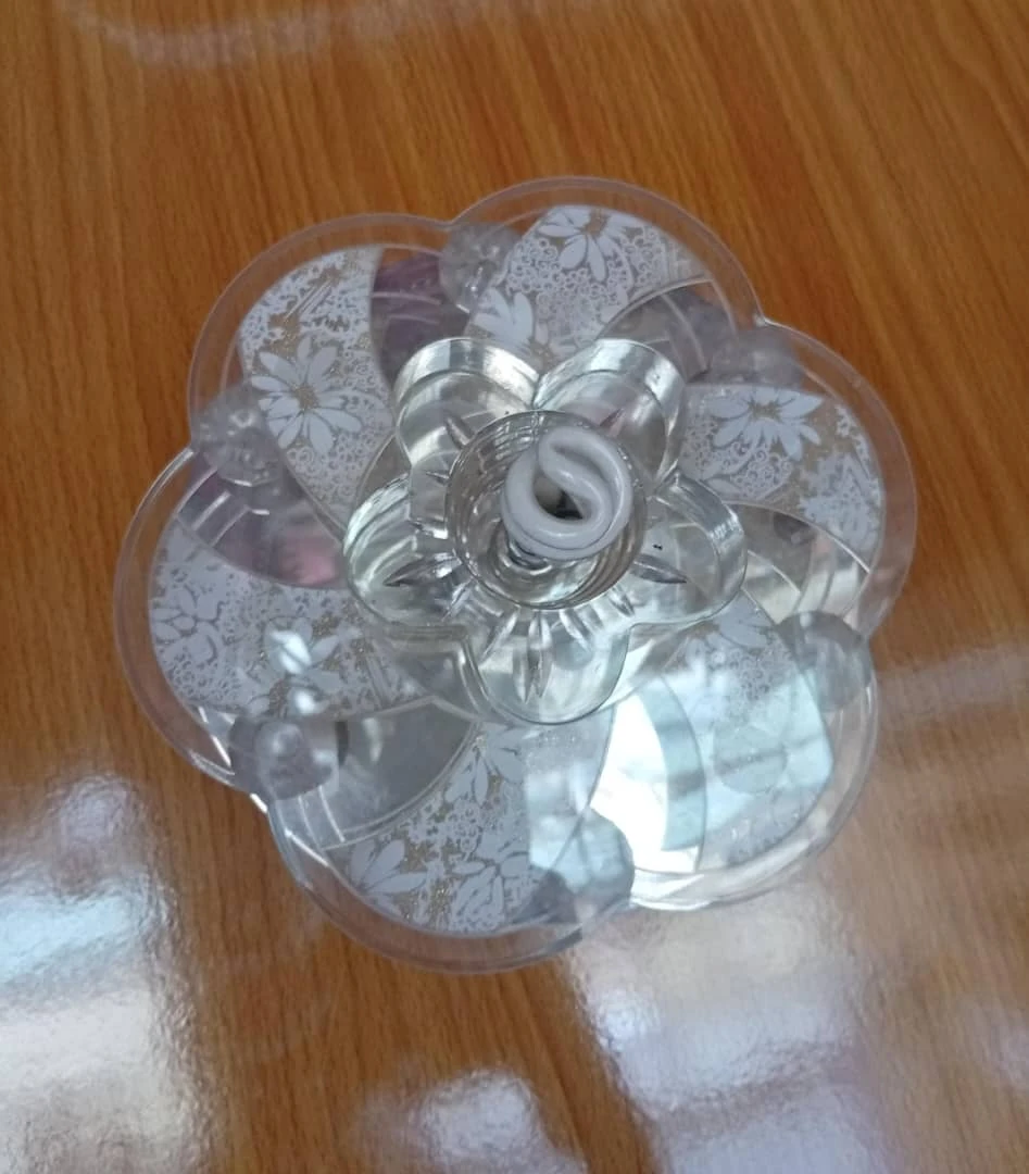 Blue Glow Crystal Lotus Flower Light  Suction Cup LED Decor Lamp