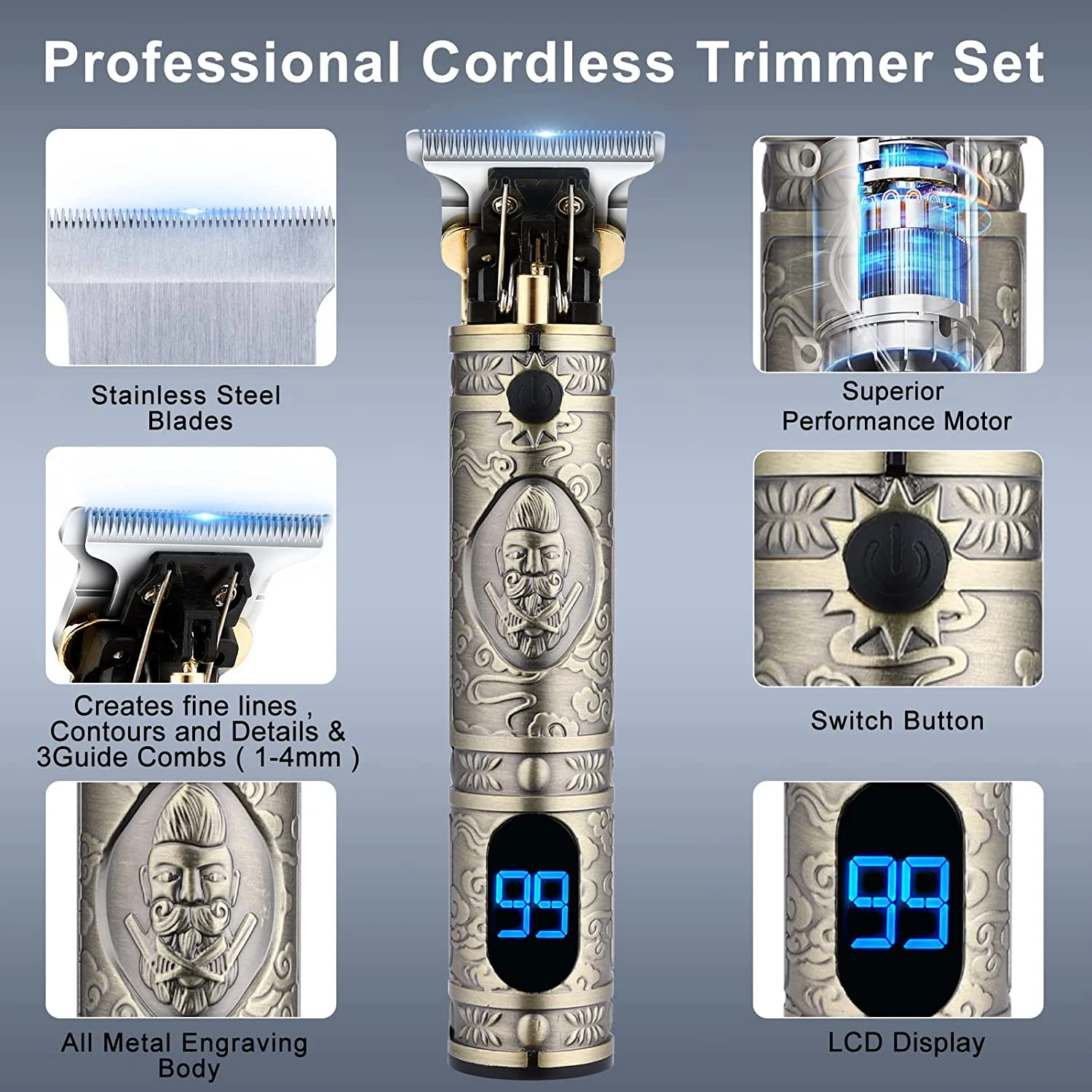 Kinyozi Professional Hair Clippers/Shaver Set