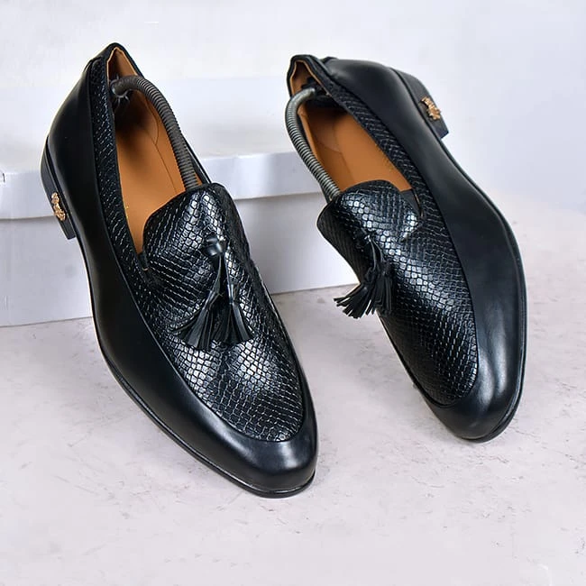 Tassel Loafers Mocassin Shoes loafer tresse noir haut