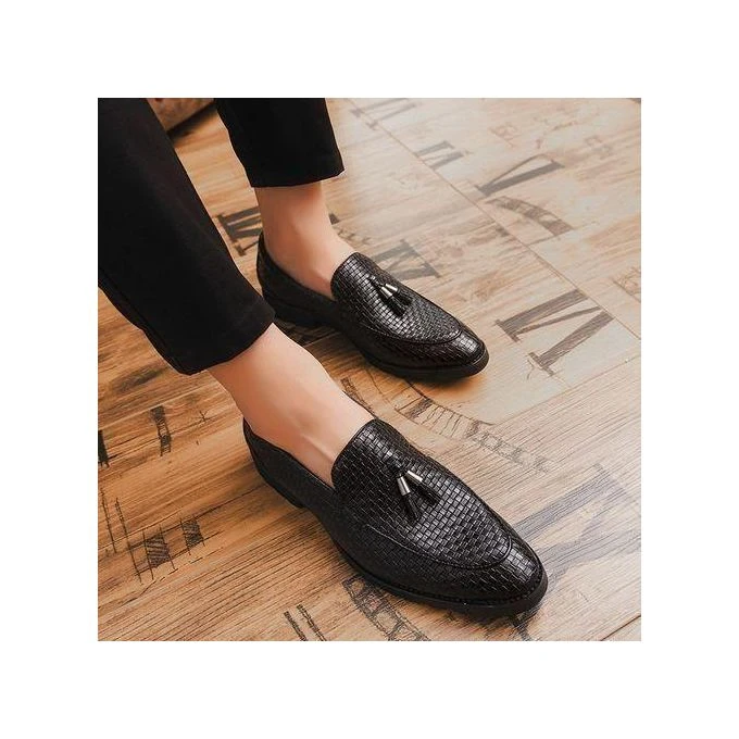 Tassel Loafers Mocassin Shoes loafer tresse noir haut