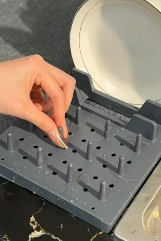 2 in1 Dish Drying Rack for Kitchen Counter Kitchen Drying Mat with Plate Rack