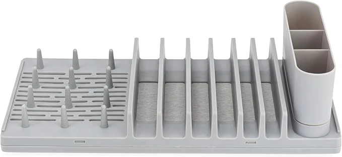 2 in1 Dish Drying Rack for Kitchen Counter Kitchen Drying Mat with Plate Rack