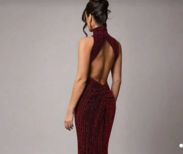 Stylish Detailed Brooch Dress