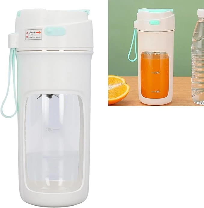 500ml Portable Blender Cup Travel Blender Cup Miniature Juicer Cup Automatic USB Rechargeable Blender Cup with Straw for Shakes Smoothies Juice