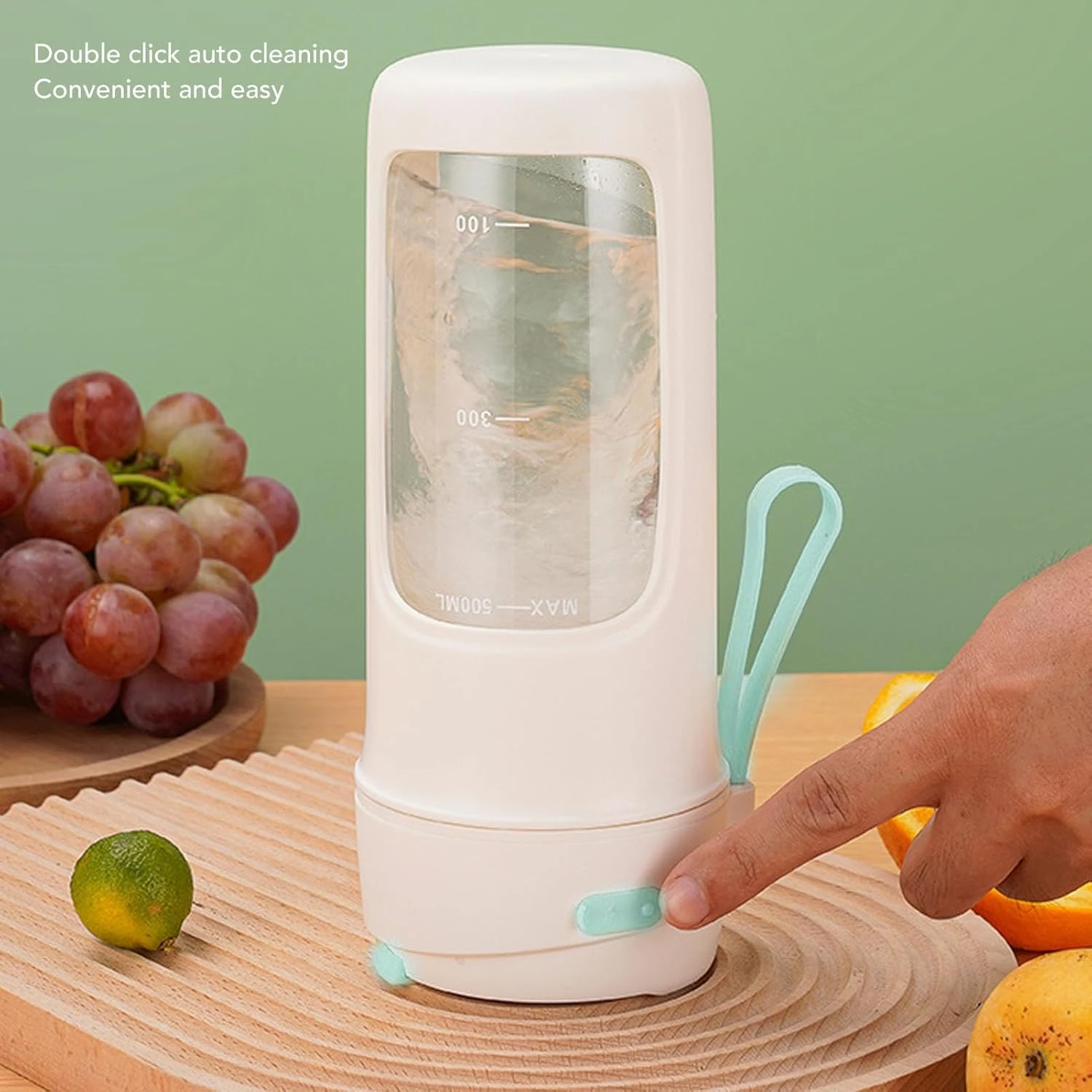 500ml Portable Blender Cup Travel Blender Cup Miniature Juicer Cup Automatic USB Rechargeable Blender Cup with Straw for Shakes Smoothies Juice