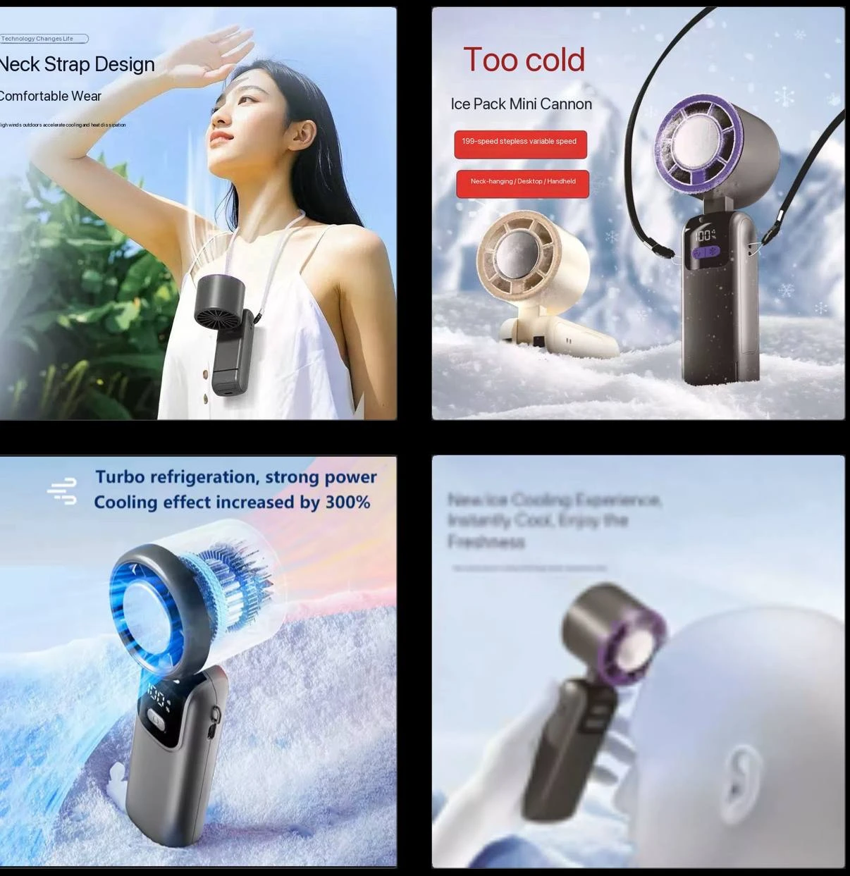 100-SPEED COOLING DIGITAL DISPLAY RECHARGEABLE HANDHELD FAN (FOLDABLE)