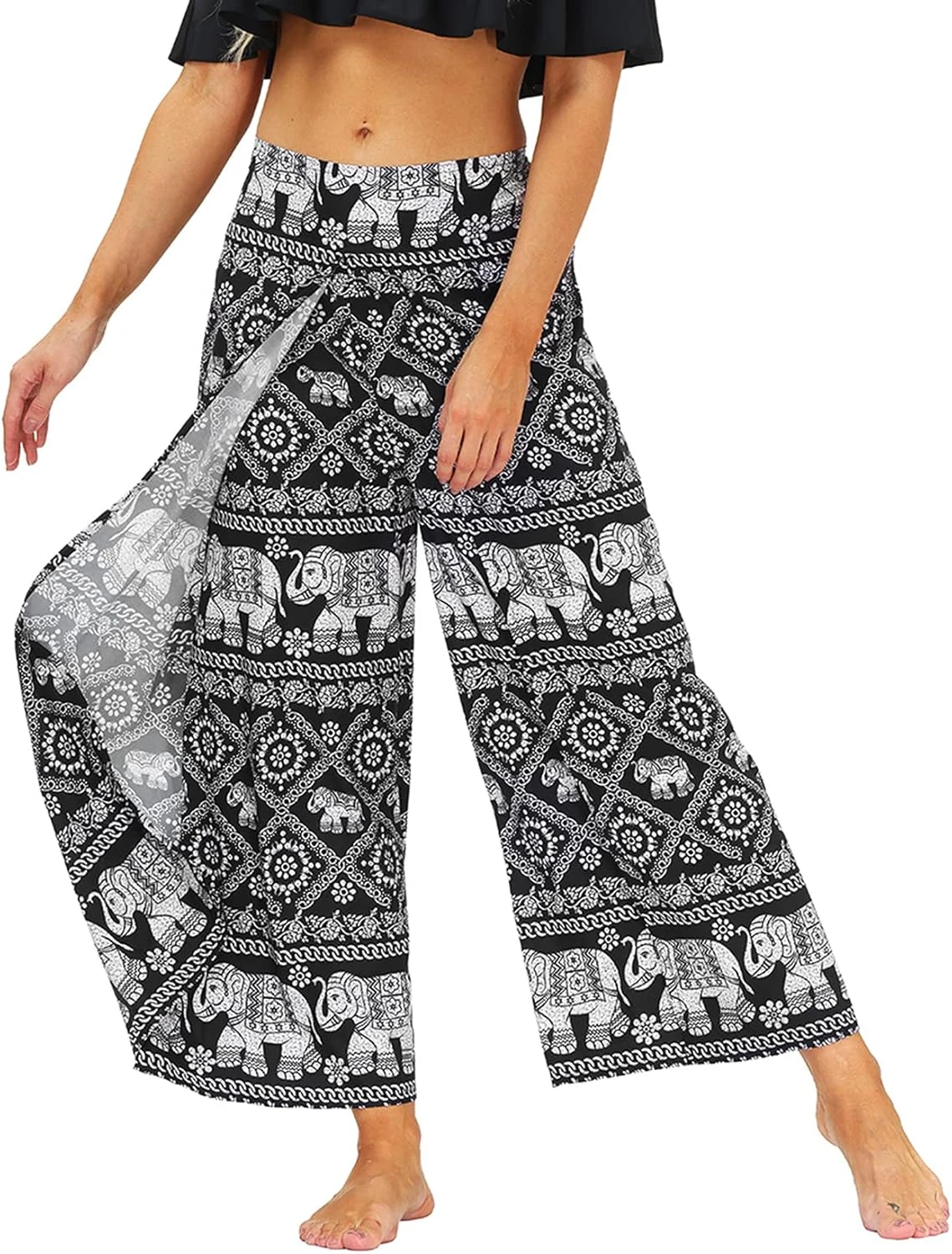 Long Elephant High-rise Mopping Wide-leg Pants, Lady Summer Casual Pants
