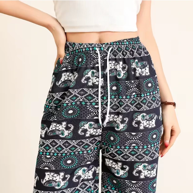Long Elephant High-rise Mopping Wide-leg Pants, Lady Summer Casual Pants