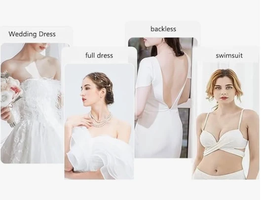 Boobs Lifter Sticky Bra, Backless Strapless Bra Push Up, Adhesive Invisible Lift Up Bras 2 Pairs