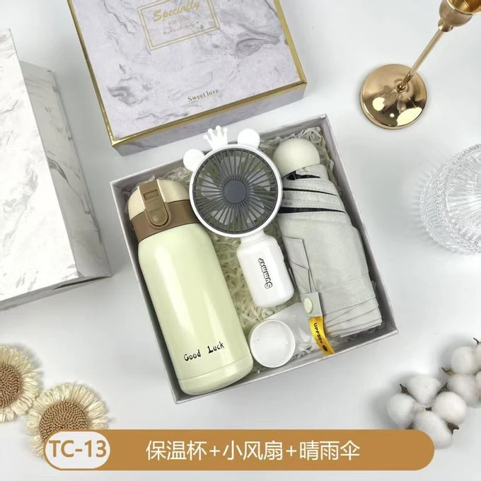 3in1 Gift Set FLASK/UMBRELLA/FAN