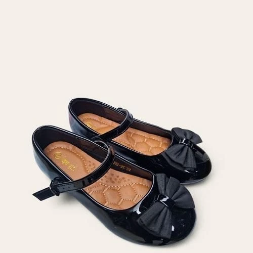 Girl Glossy Kids Children ShoeSuper Girl Girls’ Black Patent Bow Dress Shoes – Cute, Comfy & Elegant