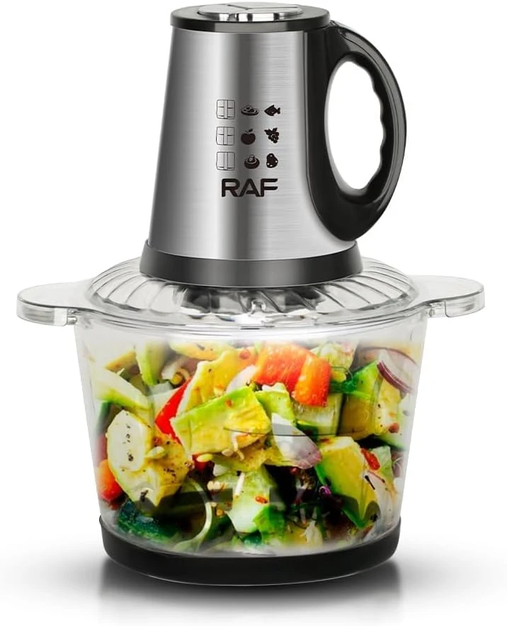 RAF New Design Stainless Steel Food Processor Powerful Electric Chopper Meat Grinder 4 Blades Kitchen