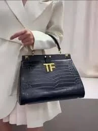 SHINY STAMPED CROCODILE LEATHER TF MAXI CHAIN MINI BAG Tom Ford Ladies Hand Bag