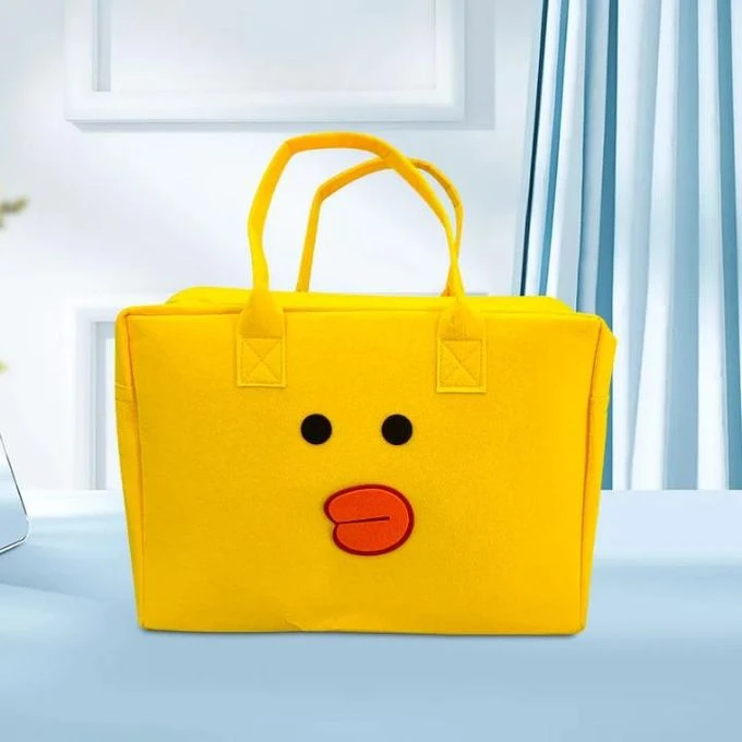 LARGE CAPACITY FOLDABLE UNISEX TRAVEL BAG EMOJI BAG YELLOW Smiley Mini Traveling Bag