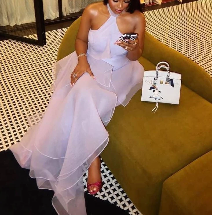 Luxury Halter Neck Mesh Gown