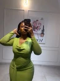 Flurescent Green Draped Neck Rhinstone Dress