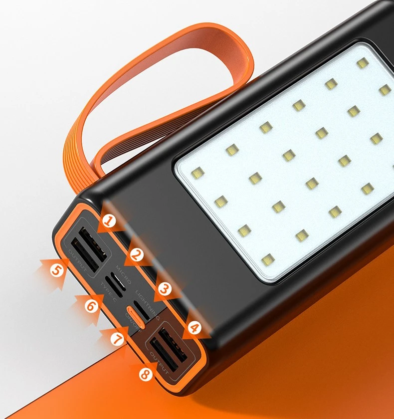 Power Bank With Bright Light - 30000mah