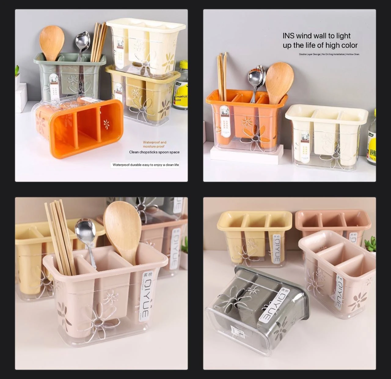 3-SLOTS CUTLERIES RACK (OURS IS PLASTIC CASE, not transparent)