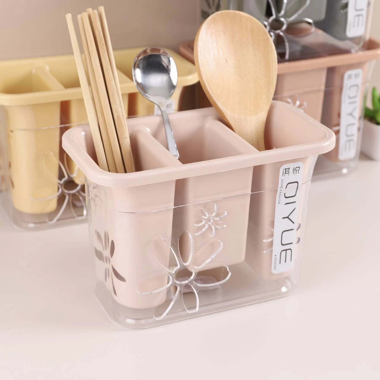 3-SLOTS CUTLERIES RACK (OURS IS PLASTIC CASE, not transparent)