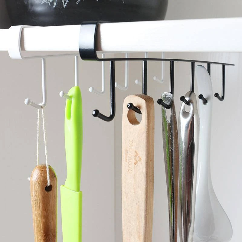 6-SLOT MULTIFUNCTIONAL STEEL CABINET HOOK (STORAGE HANGER)