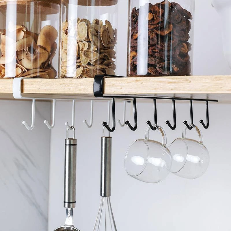 6-SLOT MULTIFUNCTIONAL STEEL CABINET HOOK (STORAGE HANGER)
