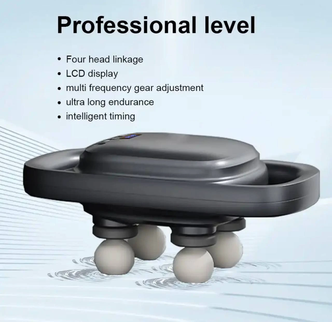 BLUEIDEA MULTIFUNCTIONAL STRONG POWER 4-HEAD DEEP TISSUE STRESS RELIEF/MUSCLE MASSAGE GUN