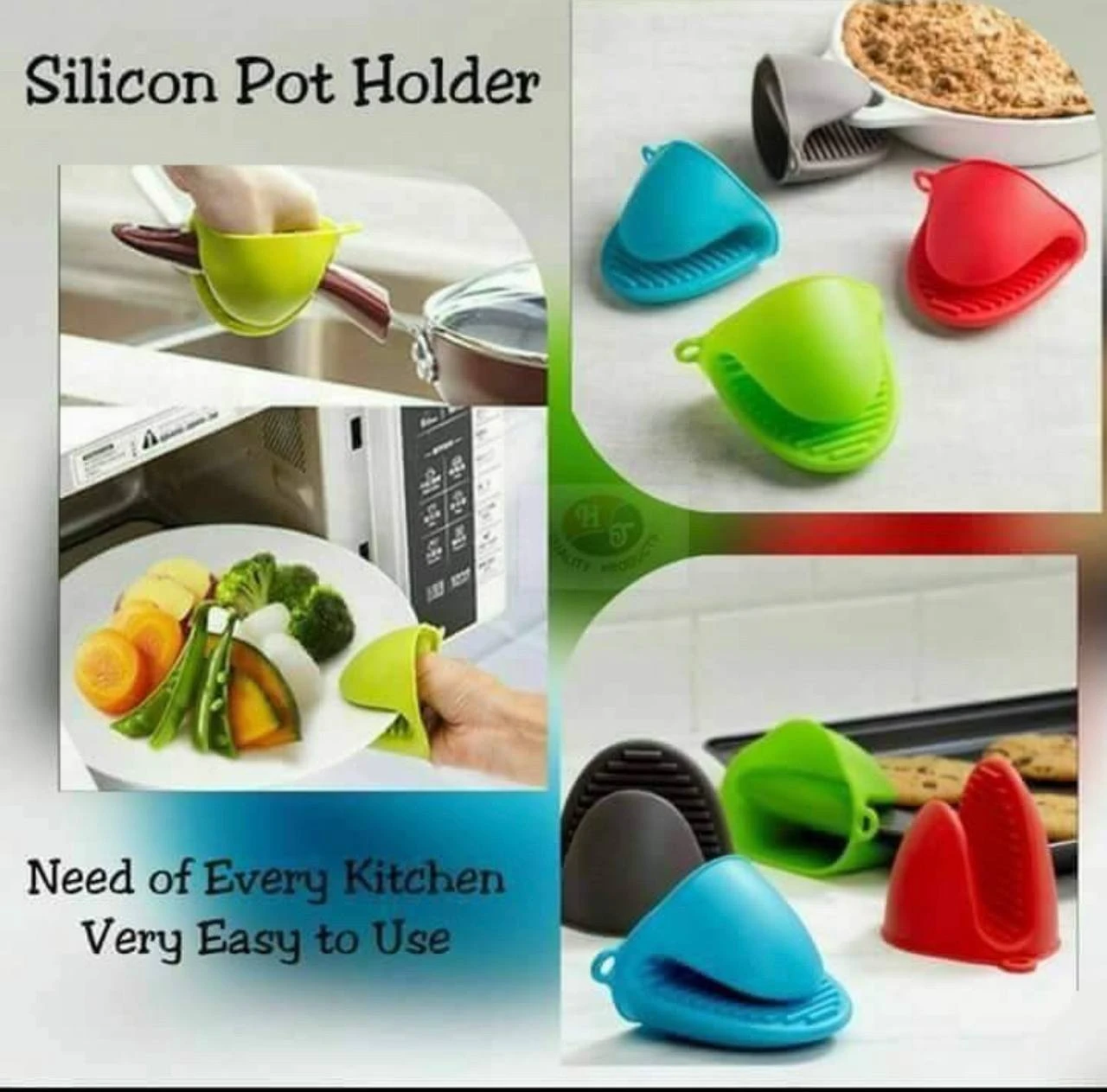 SILICON HOT POT HOLDER/ BAKING PINCH GRIP (A PAIR)