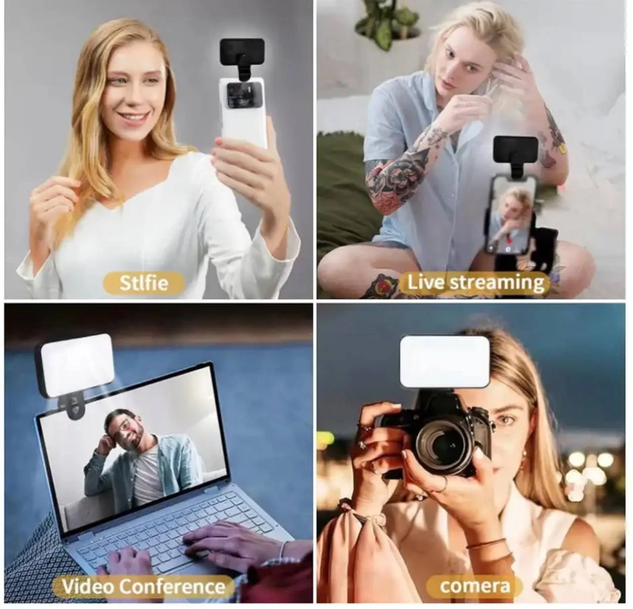 PORTABLE MULTIFUNCTIONAL RECHARGEABLE (CLIP-ON LED CUBE LIGHT) FOR SELFIE/LIVE PHONE/LAPTOP & TABLET MEETING