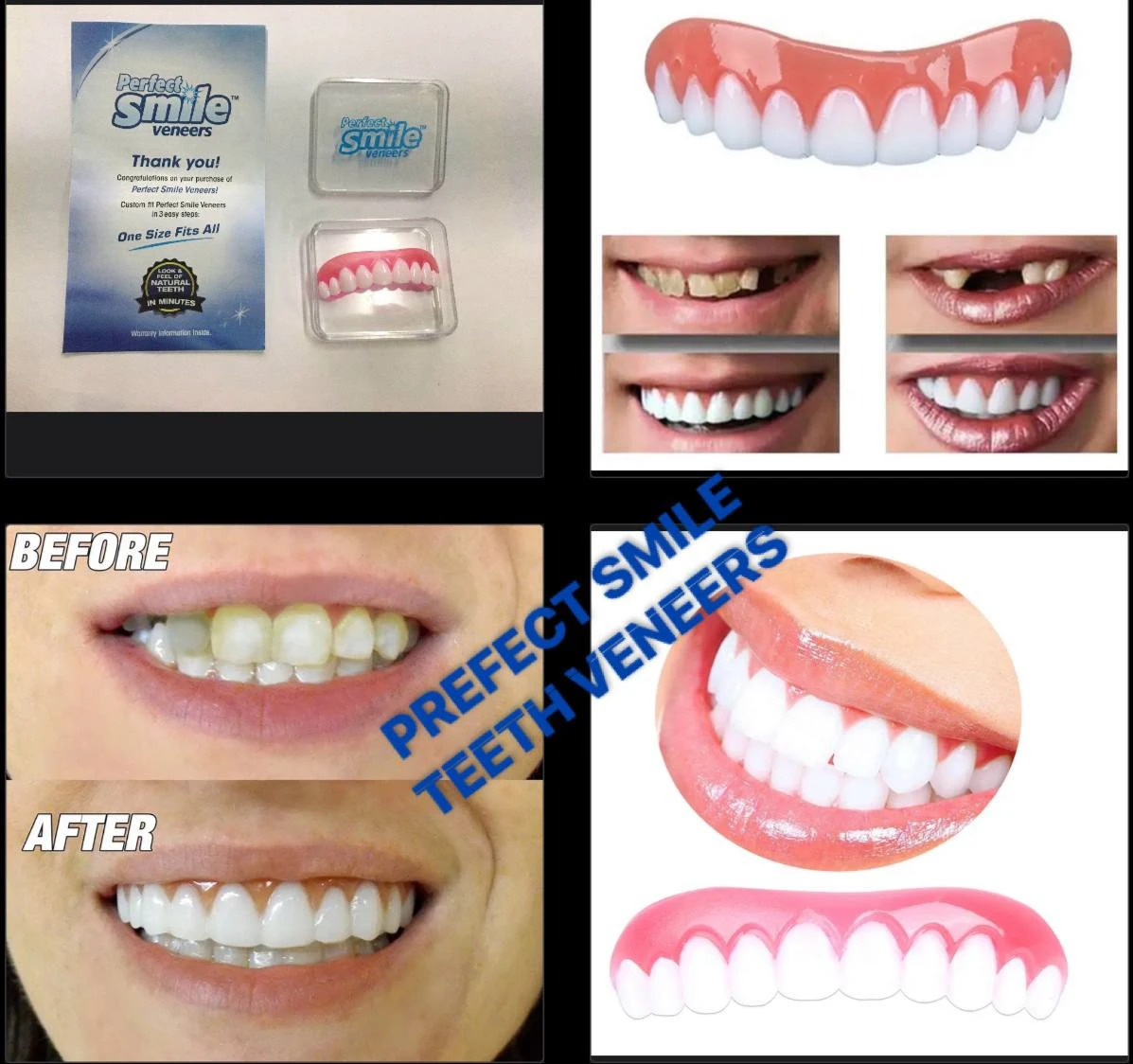 PERFECT SMILE VENEERS - REUSABLE TEETH WHITENING SILICONE TEETH UPPER COVER VENEERS