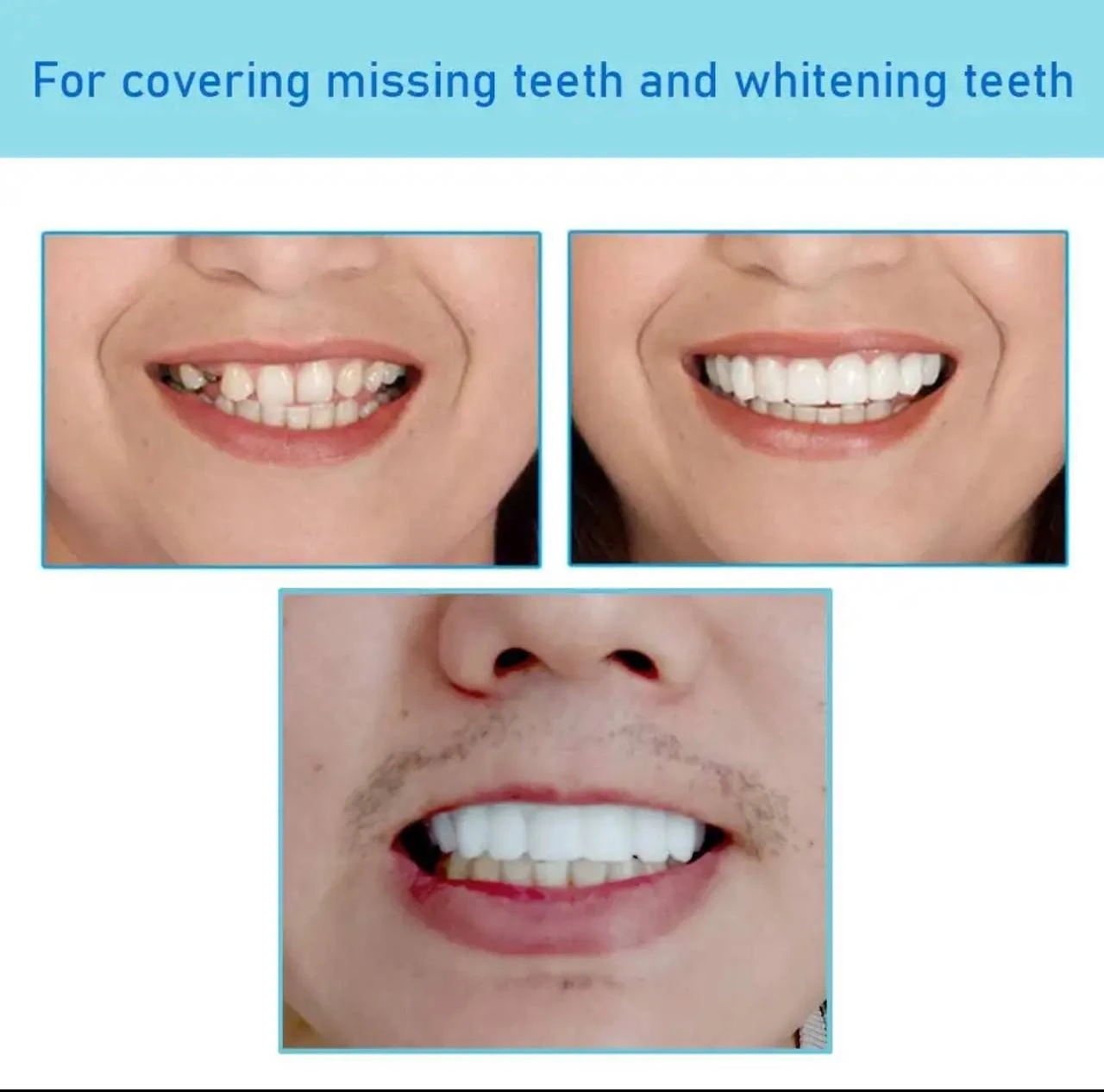 PERFECT SMILE VENEERS - REUSABLE TEETH WHITENING SILICONE TEETH UPPER COVER VENEERS