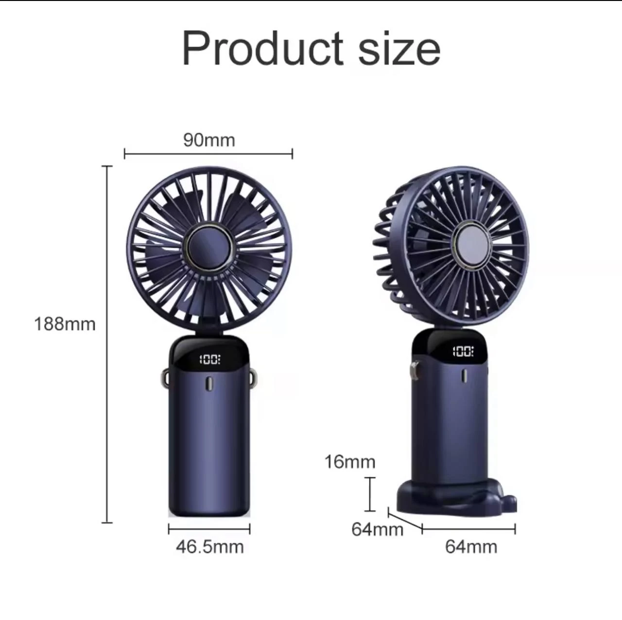 PORTABLE RECHARGEABLE DIGITAL DISPLAY TABLE / HAND FAN (SX-122)