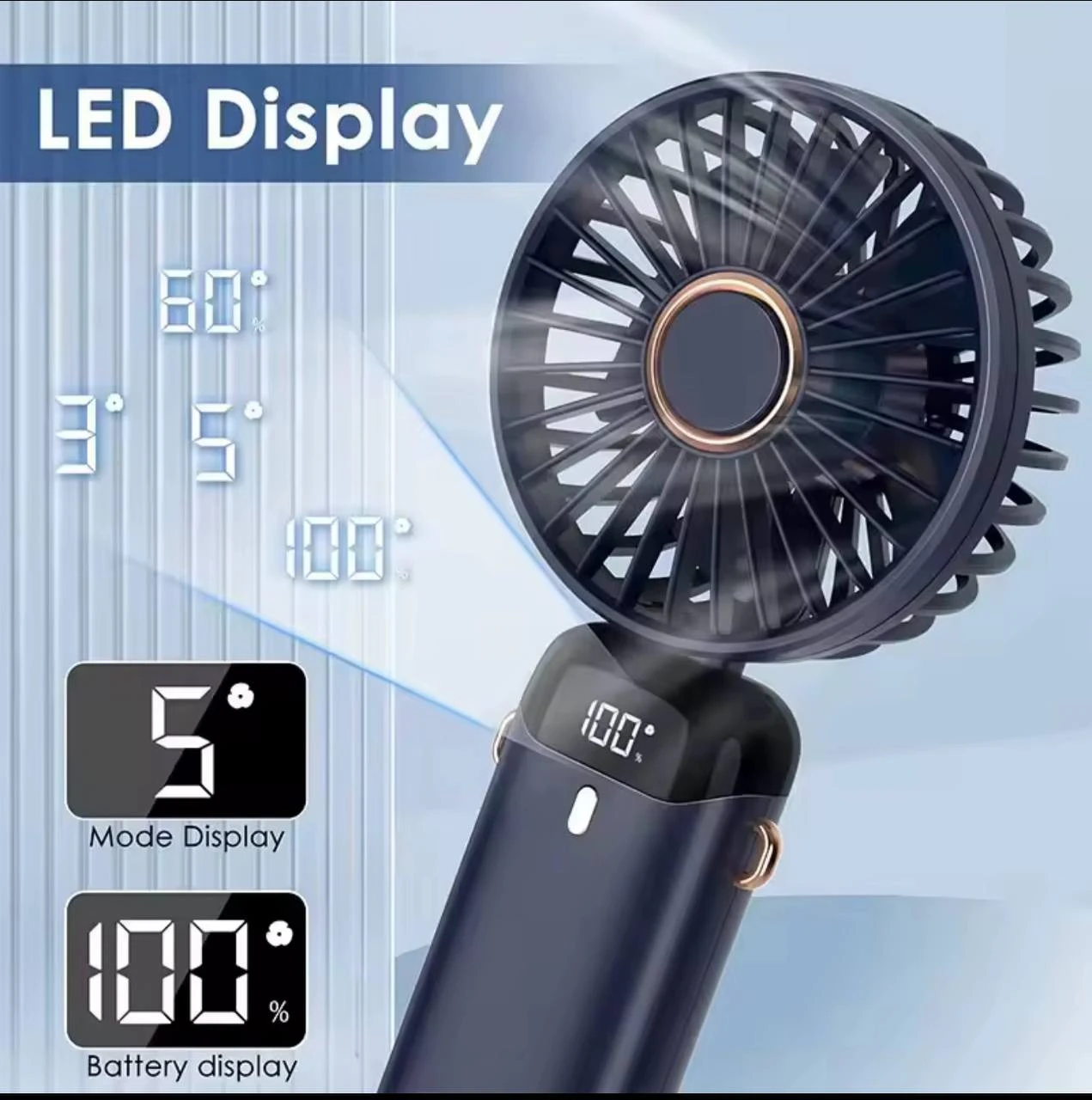 PORTABLE RECHARGEABLE DIGITAL DISPLAY TABLE / HAND FAN (SX-122)