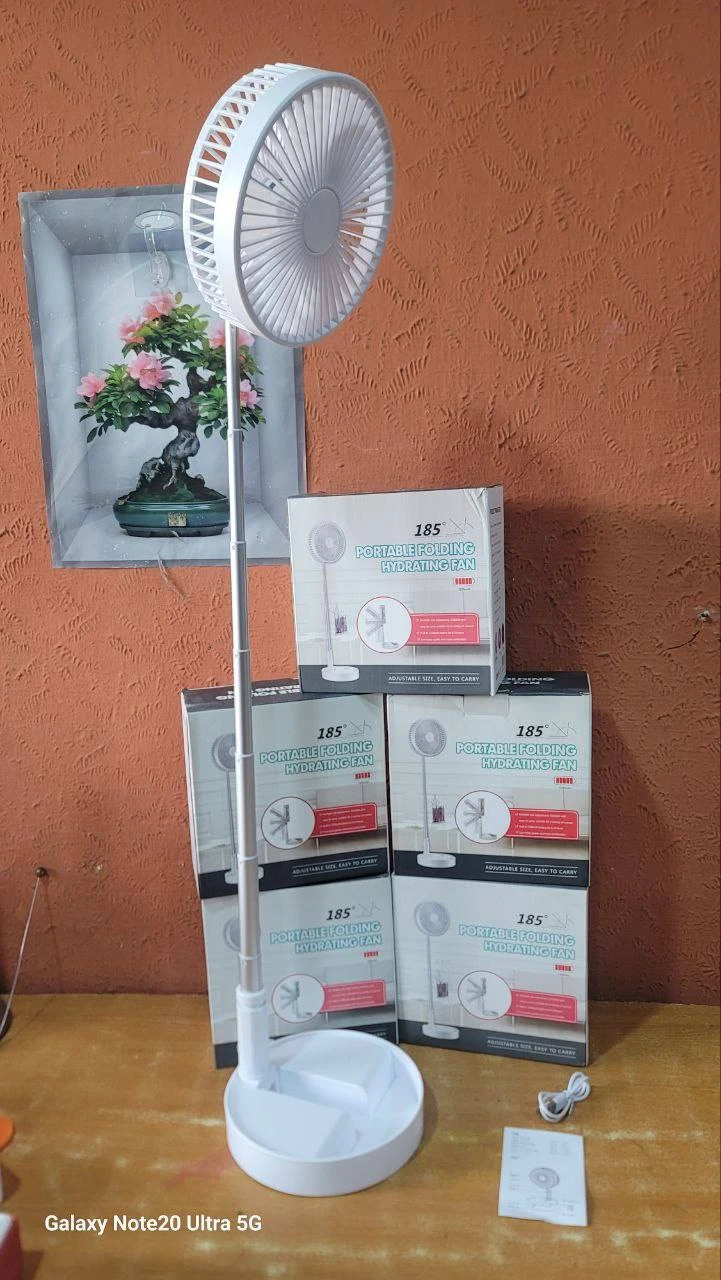 RETRACTABLE SPEEDY BLADES RECHARGEABLE TABLETOP FAN – TELESCOPIC FOLDING FAN