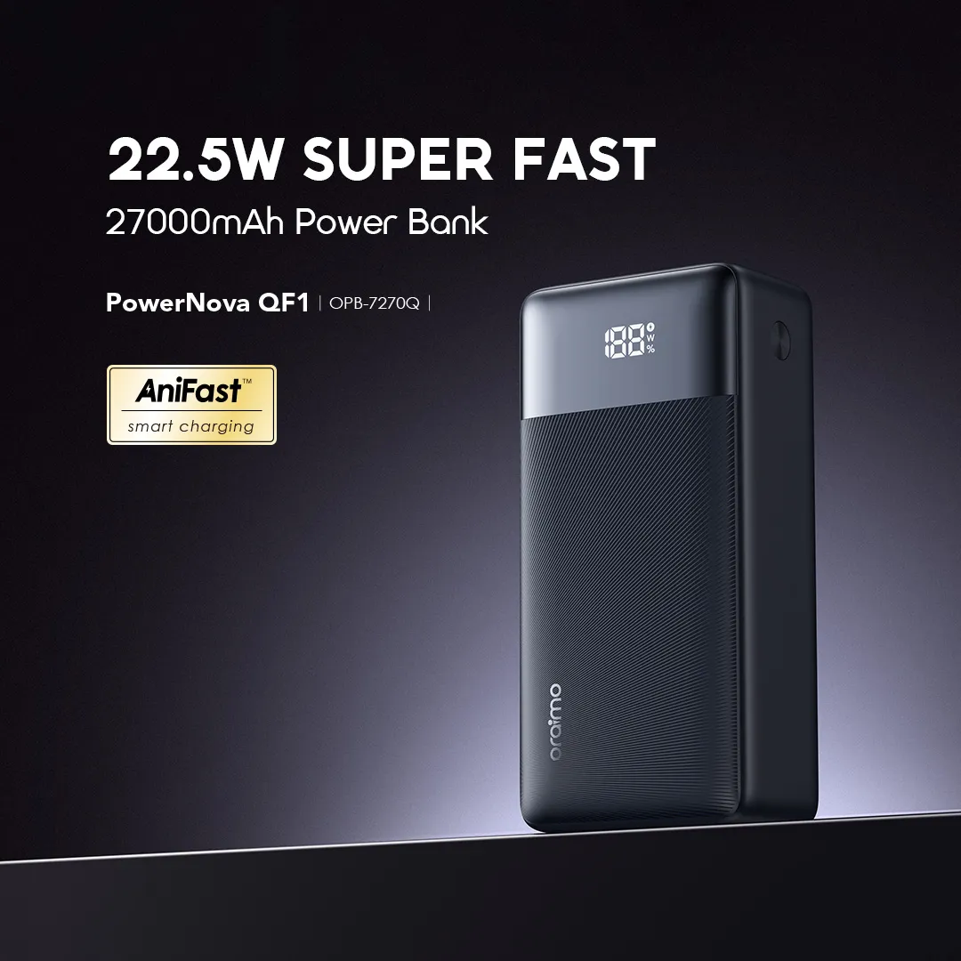 Oraimo Smart Power Bank 22.5W Fash Charging 27000mAh