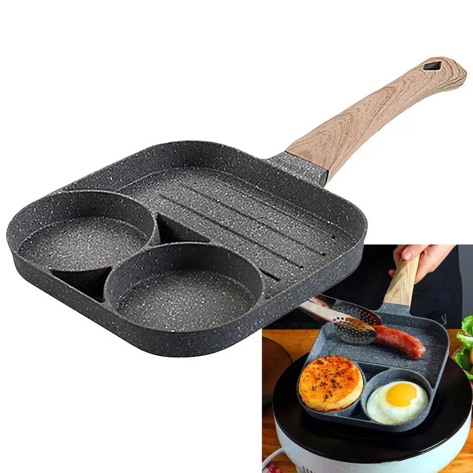 3 HOLES THICKENED NONSTICK INDUCTION FRYING PAN
