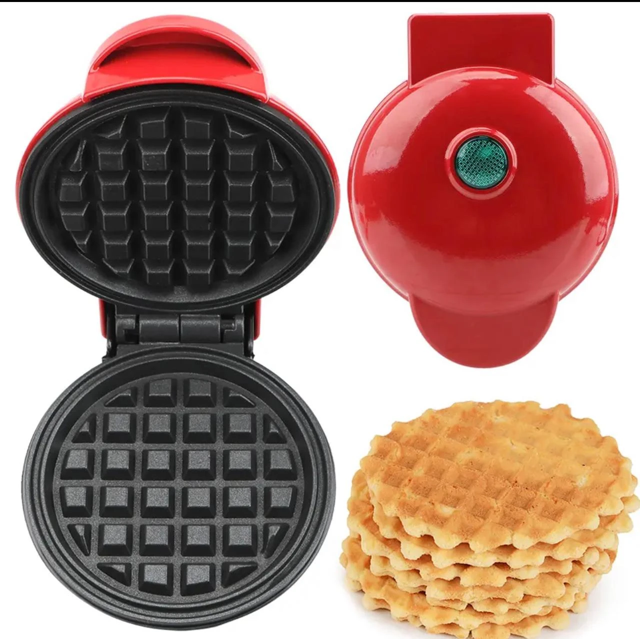 350W ROUND SIZED MINI WAFFLE MAKER