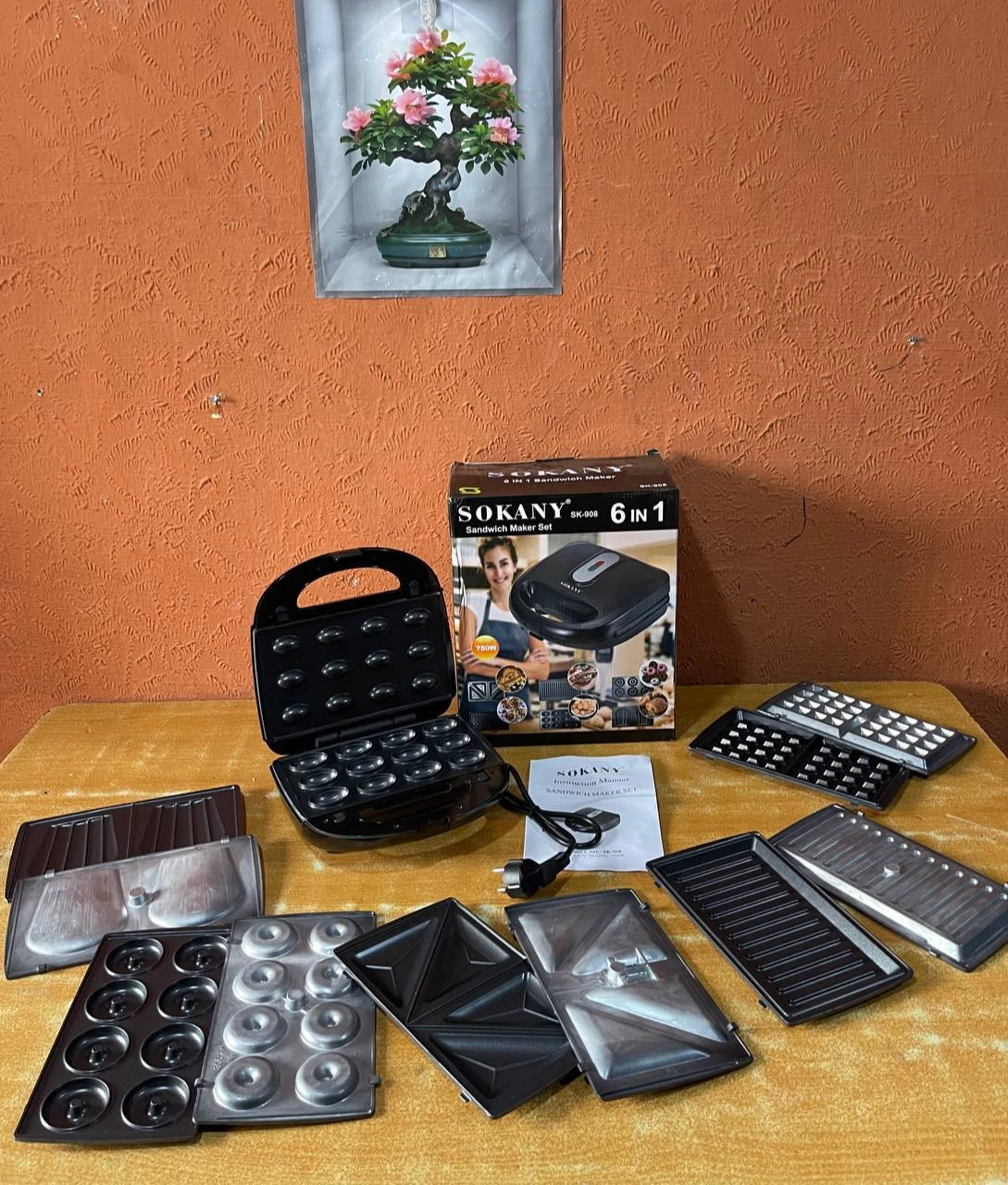 SOKANY 6in1 WAFFLE/GRILL/TOASTER/SANDWICH MAKER