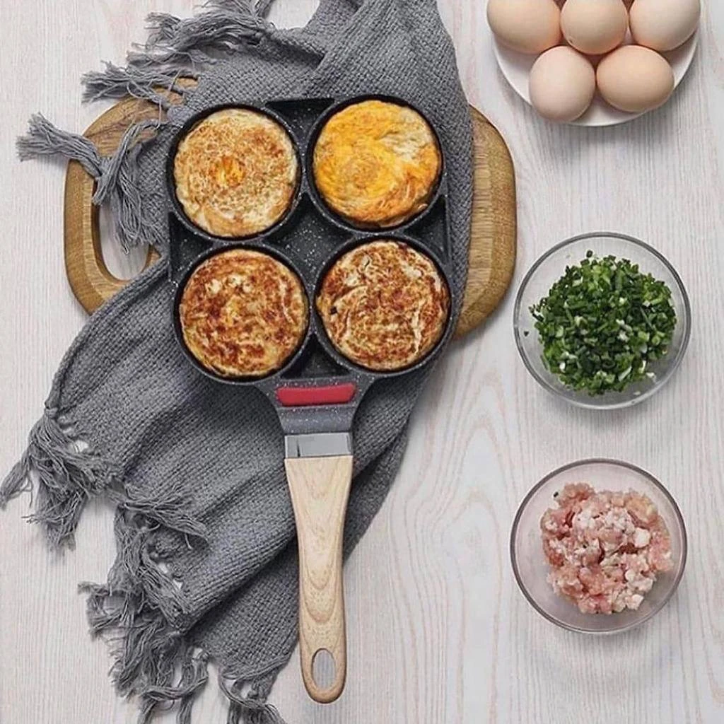 4 HOLES THICKENED NONSTICK INDUCTION FRYING PAN