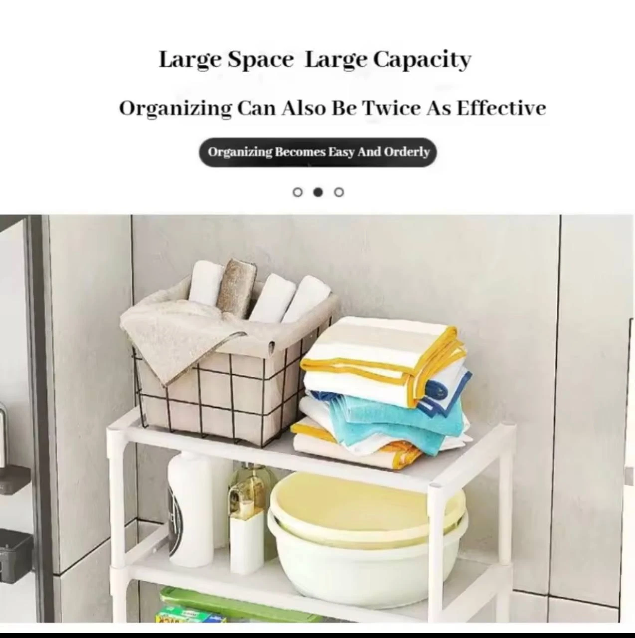 3-LAYERS STRONG IRON BATHROOM SHELF (TOILET/WASHING MACHINE RACK)OIL