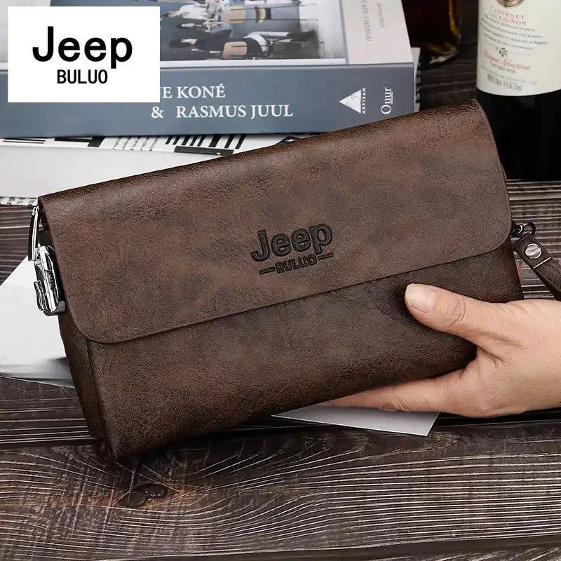 JEEP BULUO LUXURY LARGE CAPACITY LEATHER MEN’S CLUTH BAG