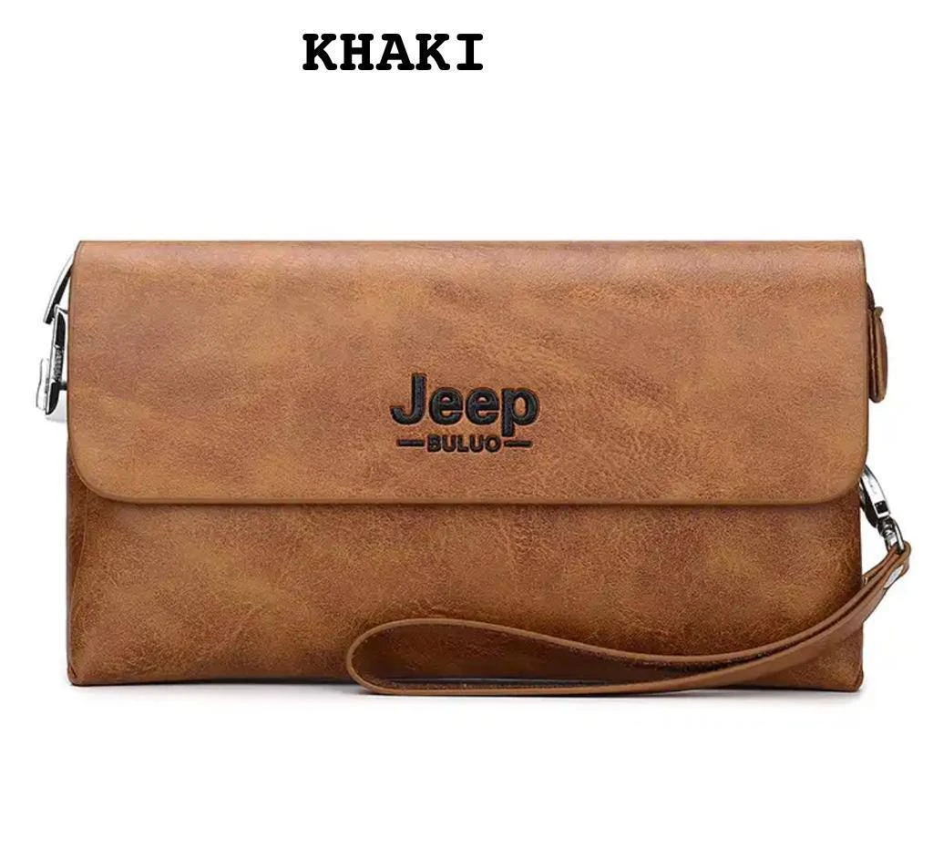 JEEP BULUO LUXURY LARGE CAPACITY LEATHER MEN’S CLUTH BAG