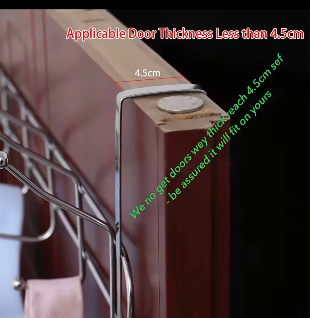 DOOR BEHIND 12 HOOKS METAL RACK