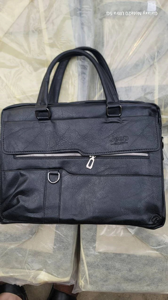 JEEP BULUO LUXURY GENUINE FOREVER LEATHER MEN’S SHOULDER OFFICE BAG (BLACK ONLY)