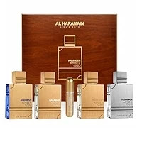 Haramain Amber Oud 4 in 1 Perfume Gift Set Collection (4 x 60ml) plus Travel Atomiser 🥰